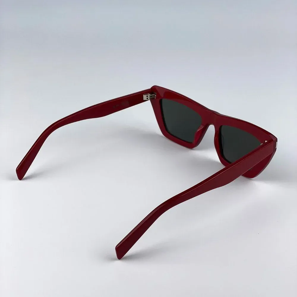 Saint Laurent SL467 003 Sunglasses Red Grey Cat Eye Women - Picture 10 of 14